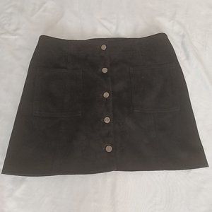 Forever 21 Black Front Button Up Short Skirt